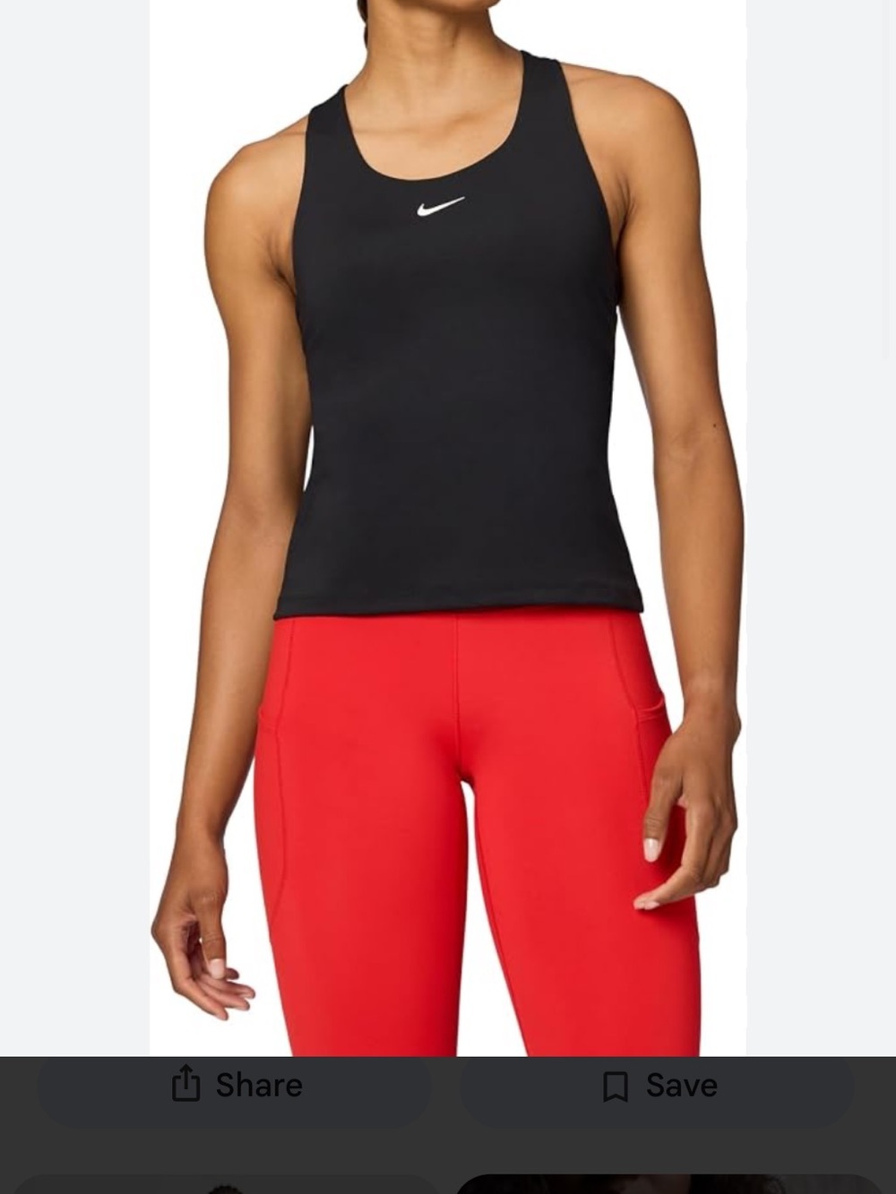 Nike Black Racerback Tank Top with White Swoosh